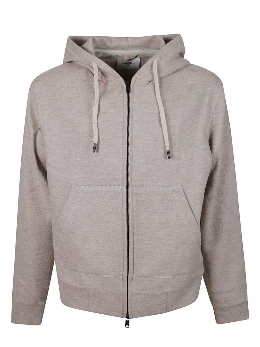 Circolo 1901 Relaxed Fit Beige Zip-Up Hoodie