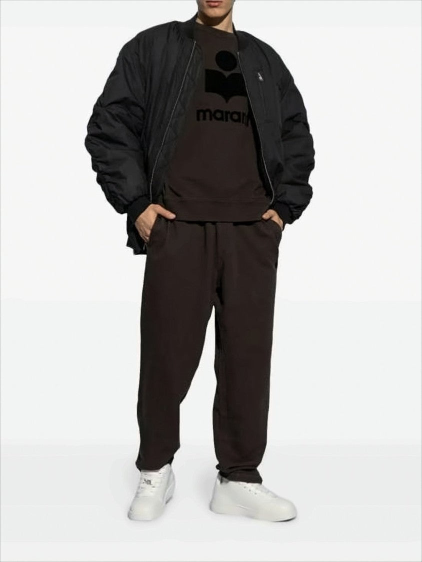 Isabel Marant Relaxed Fit Black Long-Sleeve Sweatshirt With Textured Logo