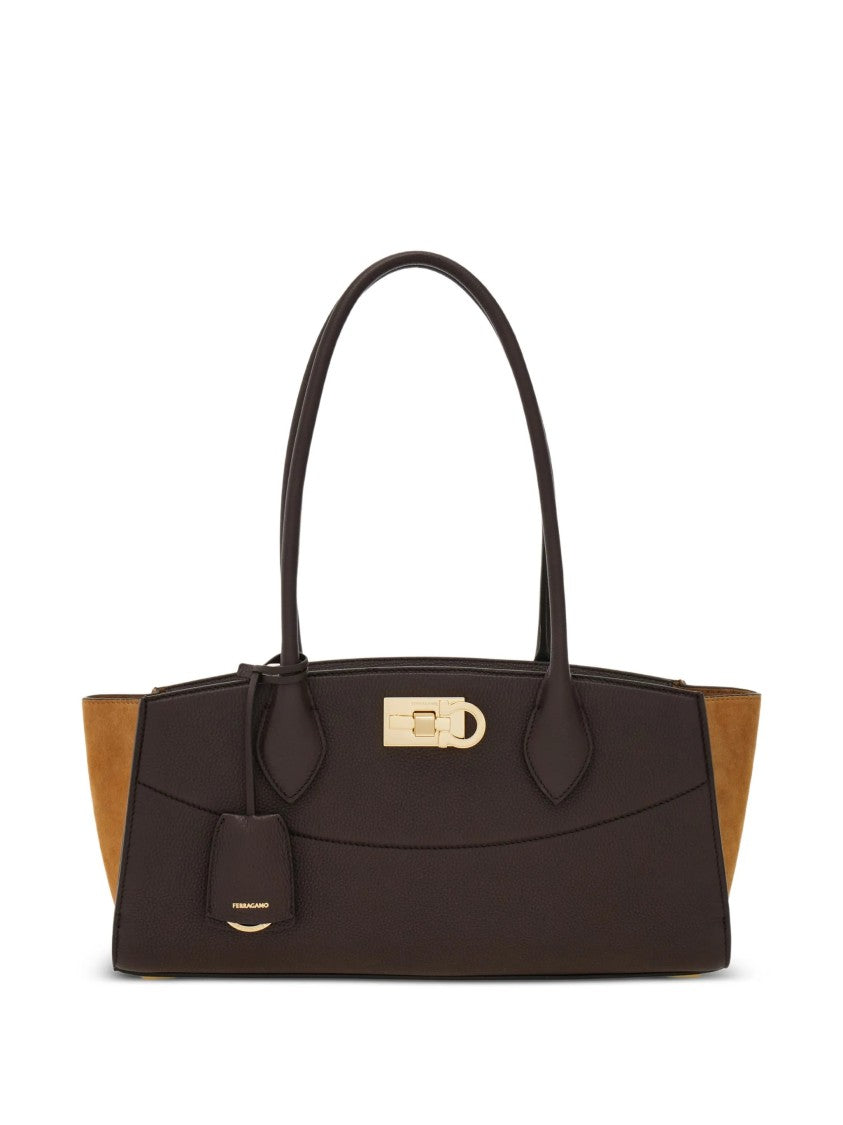 Salvatore Ferragamo St Soft Ew Smooth Calf Leather Shoulder Bag