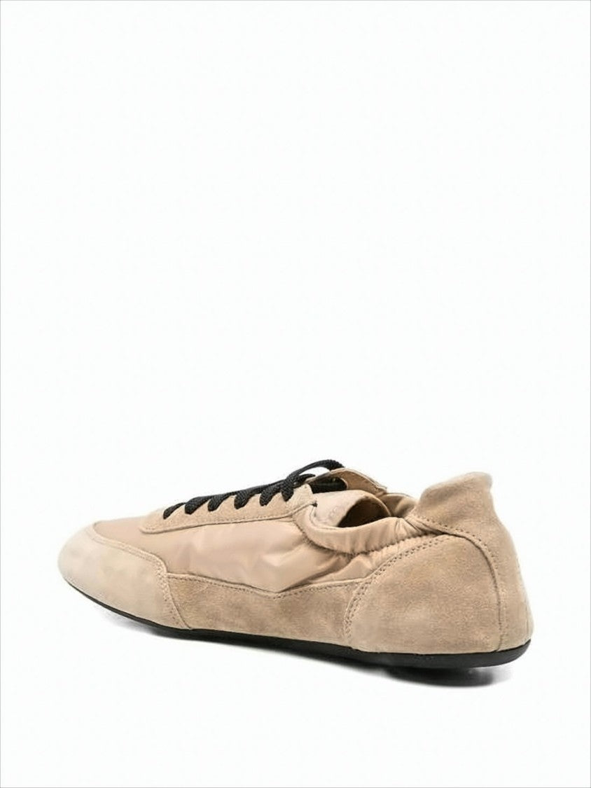 Prada Low-Profile Minimalist Sneakers With Suede And Leather Textures