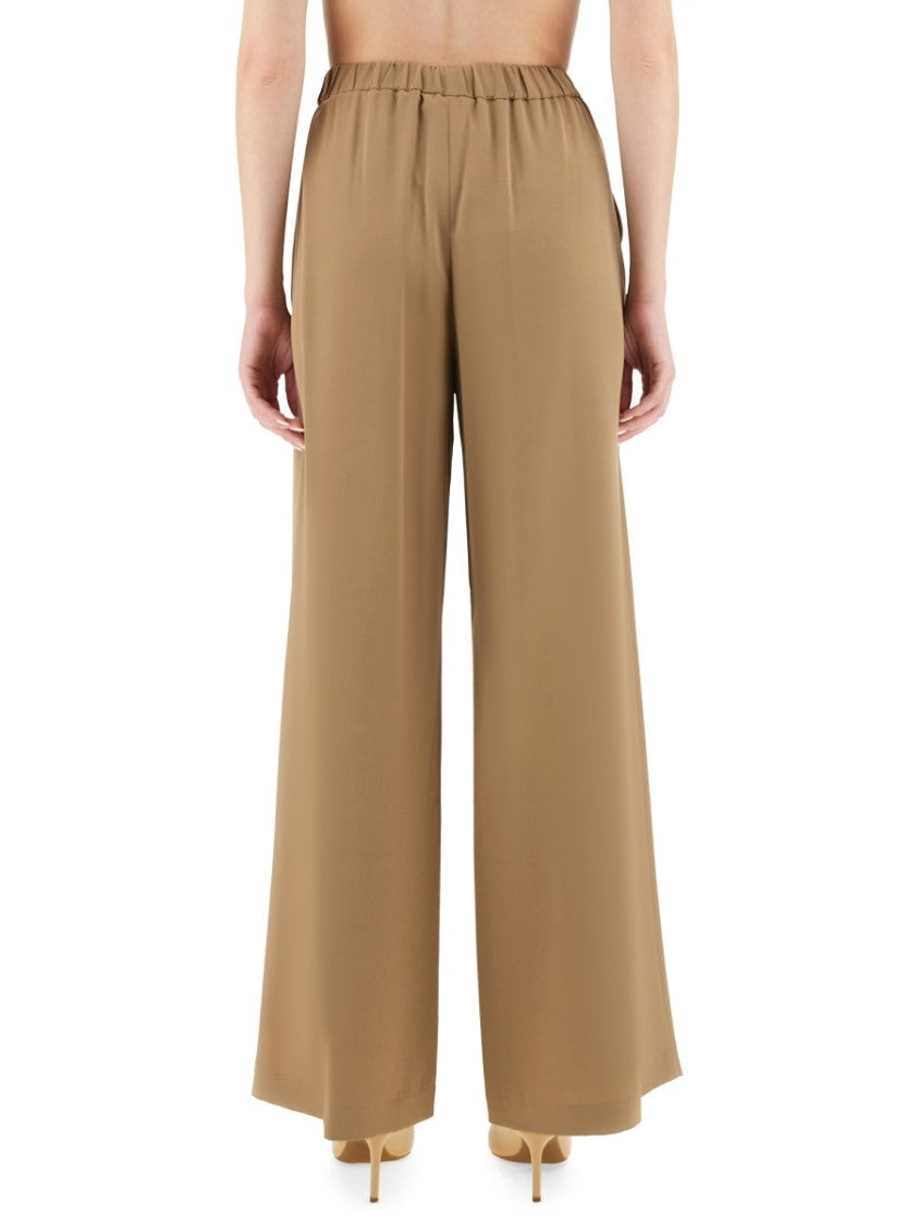 Max Mara Wide-Leg Pants With Elastic Waistband And Smooth Drape