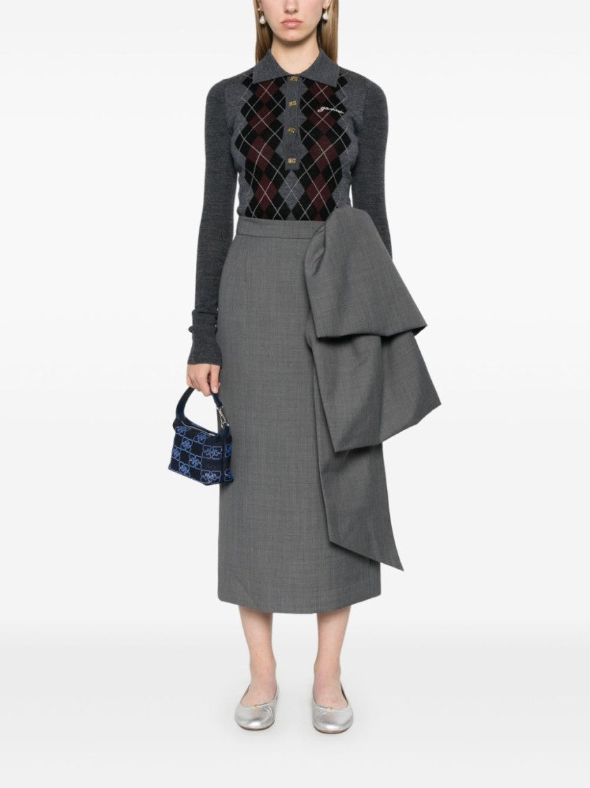 Ganni Fine Merino Jacquard Polo