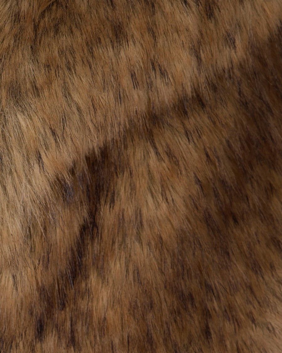 Stand Studio Short Jacket In Soft Synthetic Fur With Fox-Like Texture