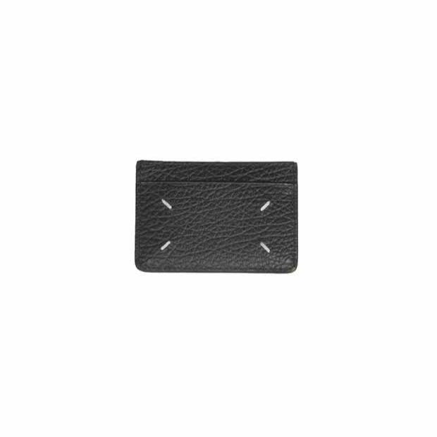 Maison Margiela Black Hammered Leather Card Holder