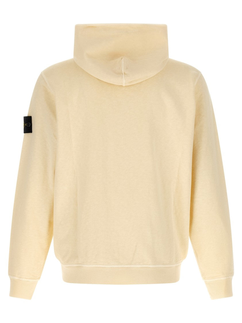 Stone Island Flamed-Effect Malfilé Cotton Hoodie With Logo Badge
