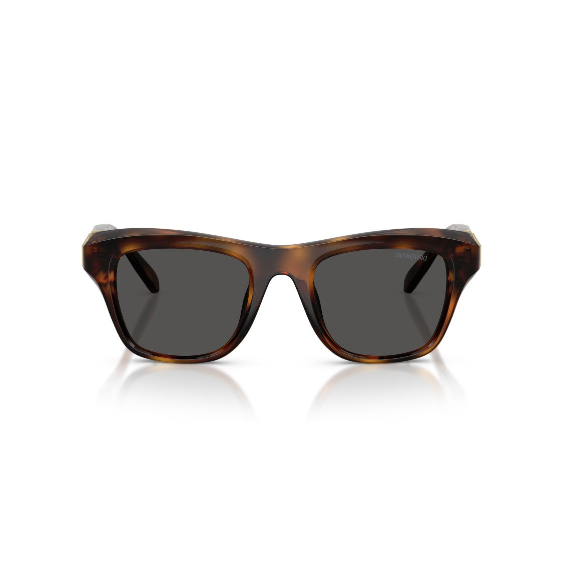Swarovski 0Sk6056u Rectangular Tortoiseshell Sunglasses With Crystal Accents
