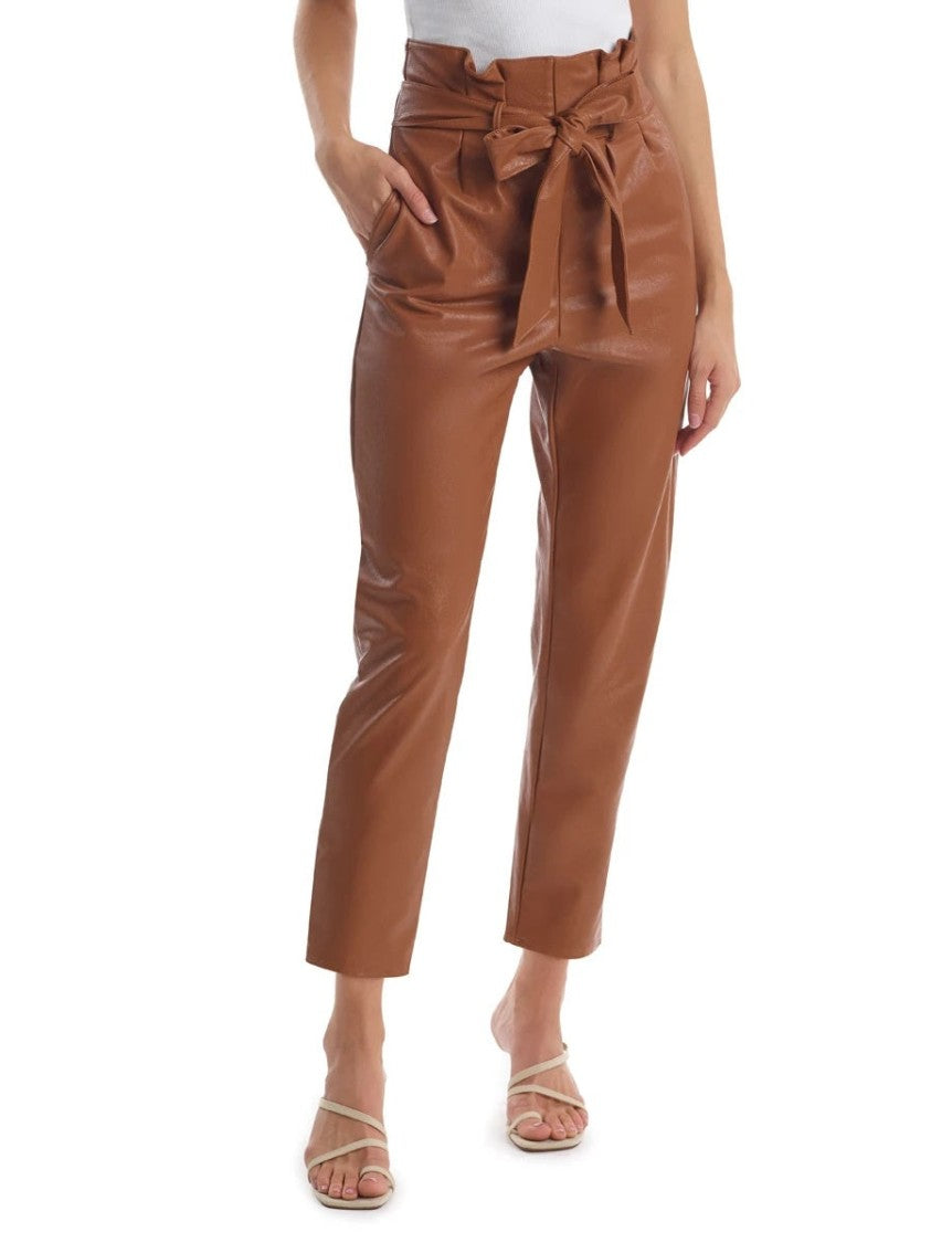 Commando Max Faux Leather Paperbag Pants - Slg451
