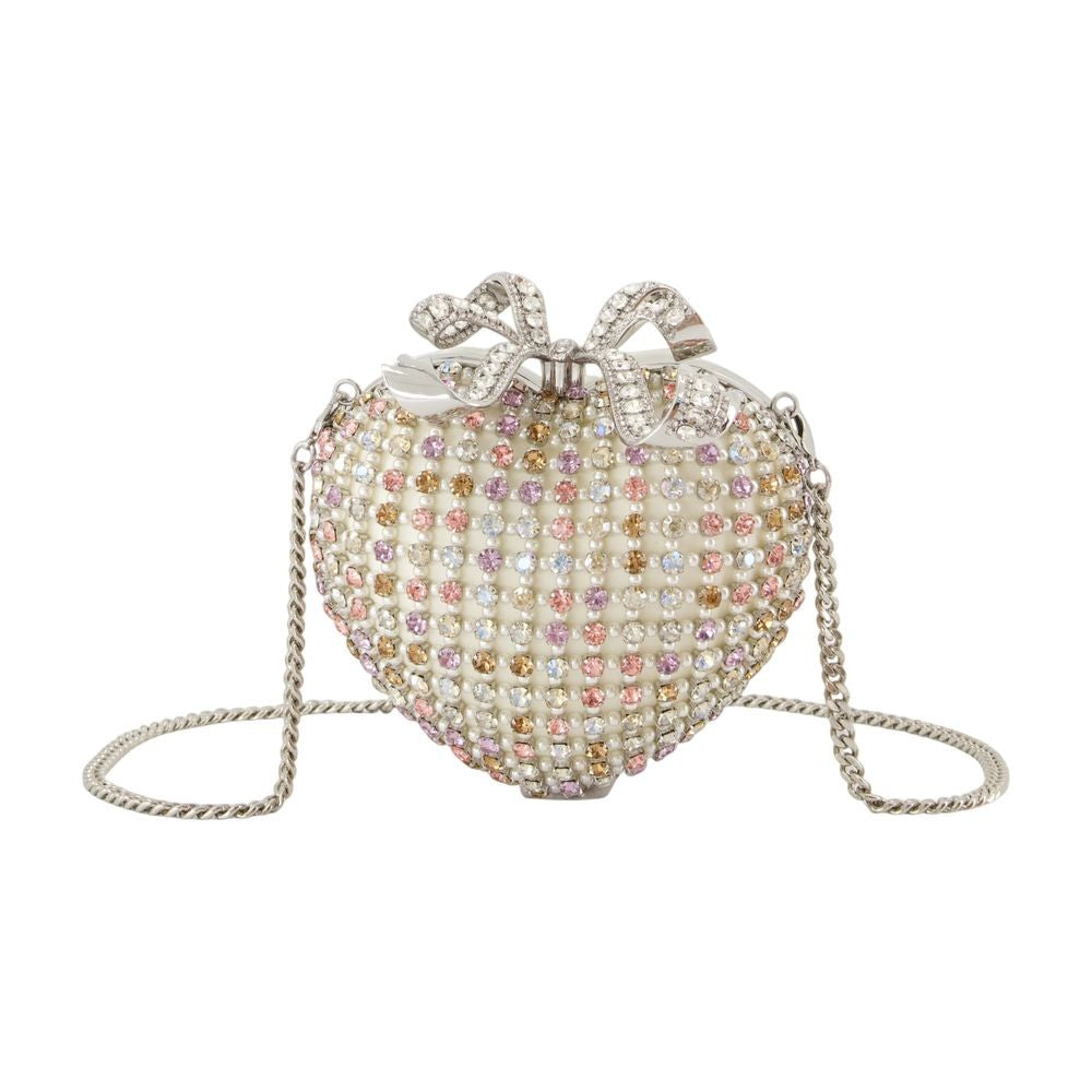 Self-Portrait Crystal Heart Clutch - Metal - Multicolor