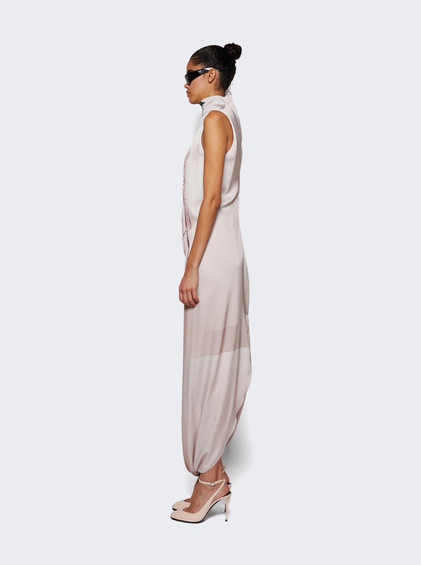 Jean Paul Gaultier Draped Long Dress With Trompe L'åil Print Pink