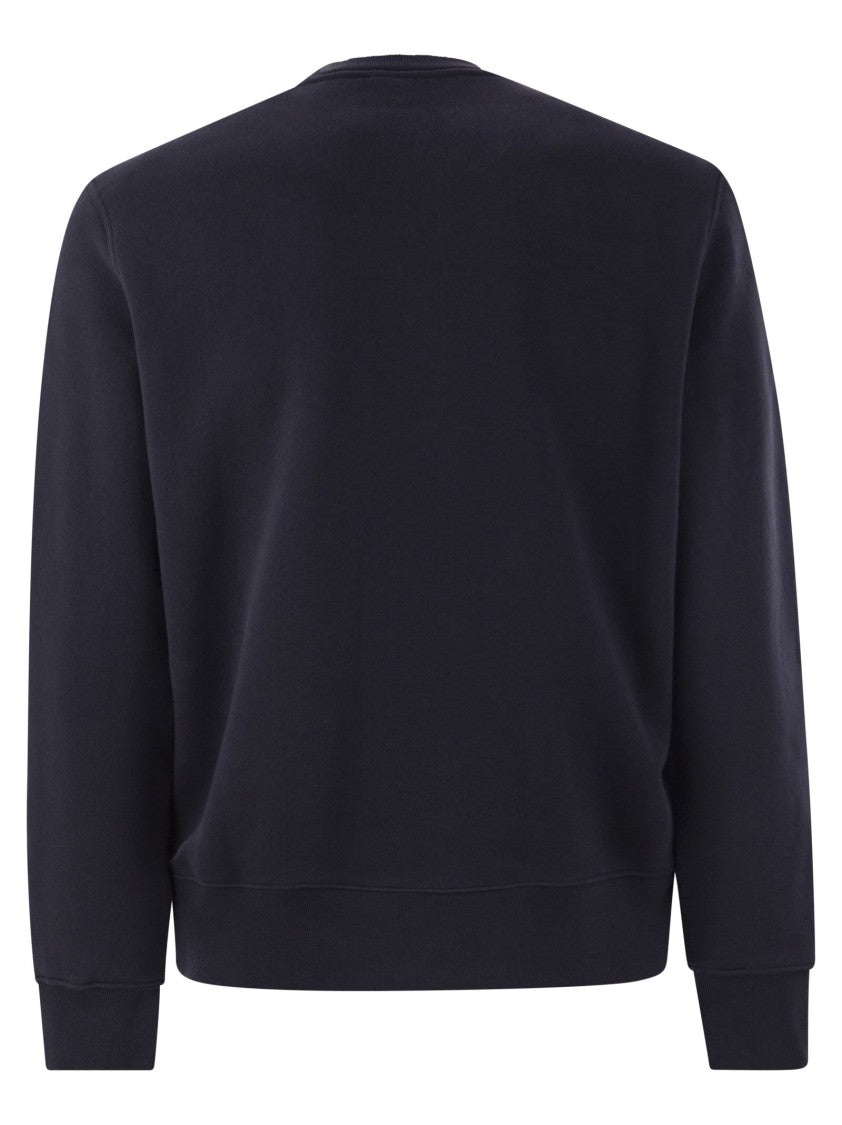 Autry Classic Black Cotton Crew-Neck Sweatshirt