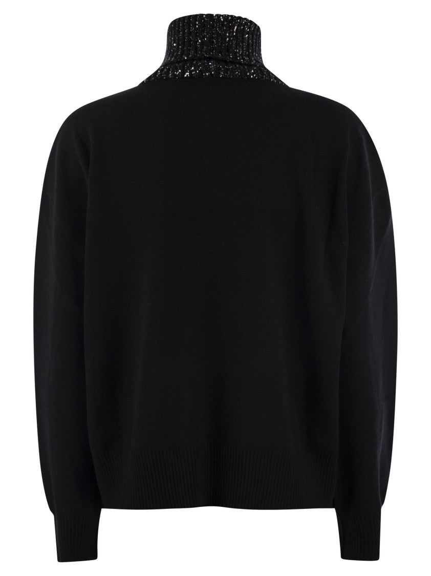 Fabiana Filippi Turtleneck Sweater In Wool, Silk And Cashmere