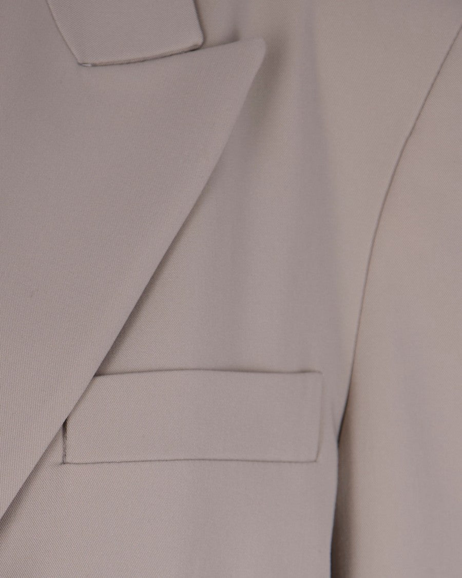 Pinko Beige Single-Breasted Blazer With Notched Lapels