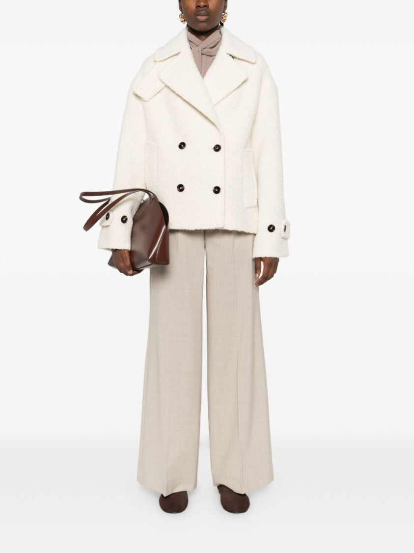 Tagliatore Textured Double-Breasted Coat In Alpaca Blend