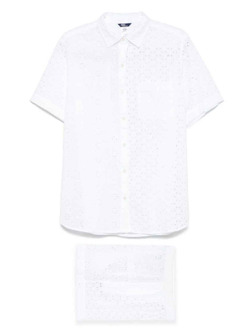 Polo Ralph Lauren Eyelet-Detail Short-Sleeve Shirt And Shorts Set