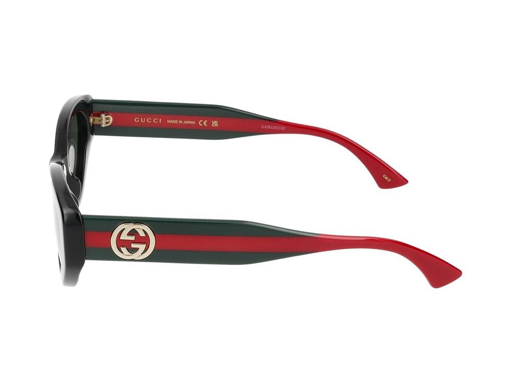 Gucci Black Signature Logo Accents Bold Cat-Eye Sunglasses
