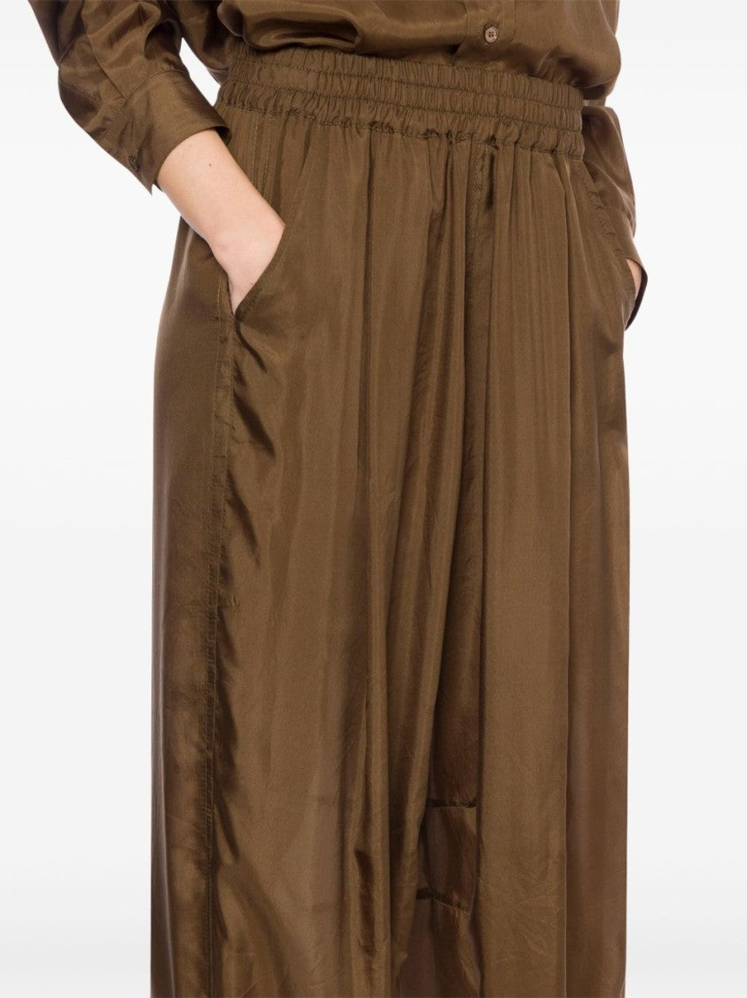 Philosophy Di Lorenzo Serafini Brown Trousers With Elastic Waistband And Drawstring Cuffs
