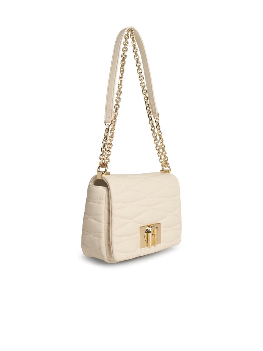 Furla 1927' Small Crossbody Bag In Cream Leather