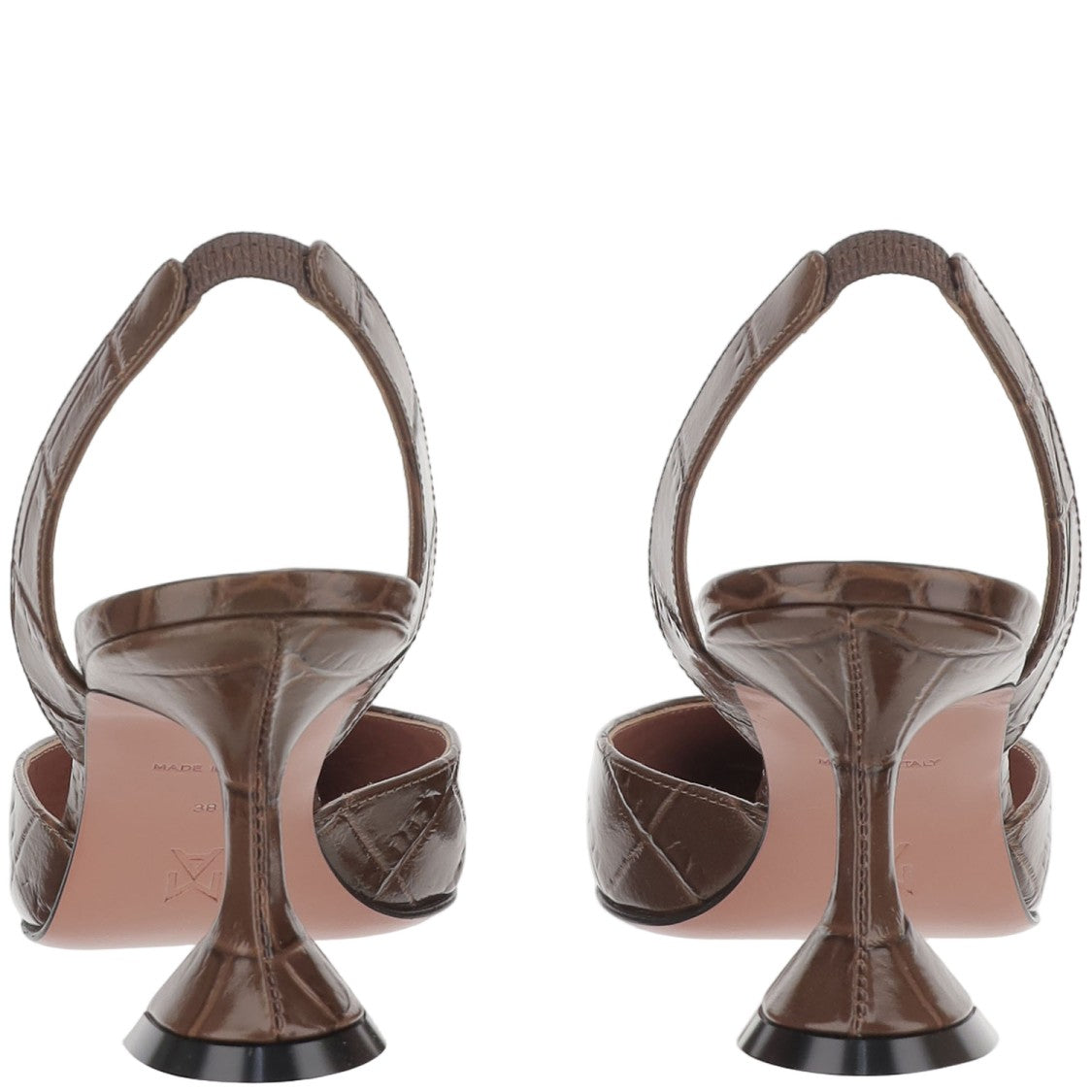 Amina Muaddi Holli Leather Slingbacks