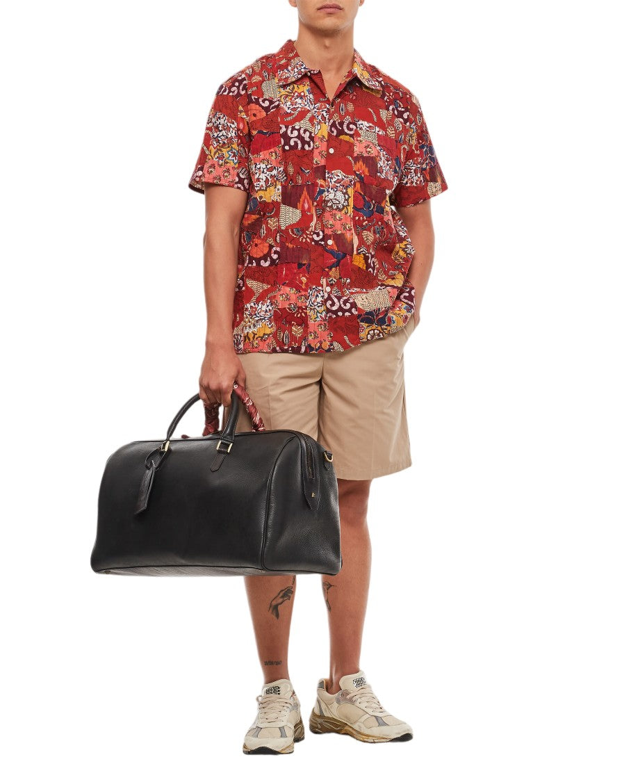 Kardo All-Over Patchwork Cotton Bowling Shirt With Classic Collar
