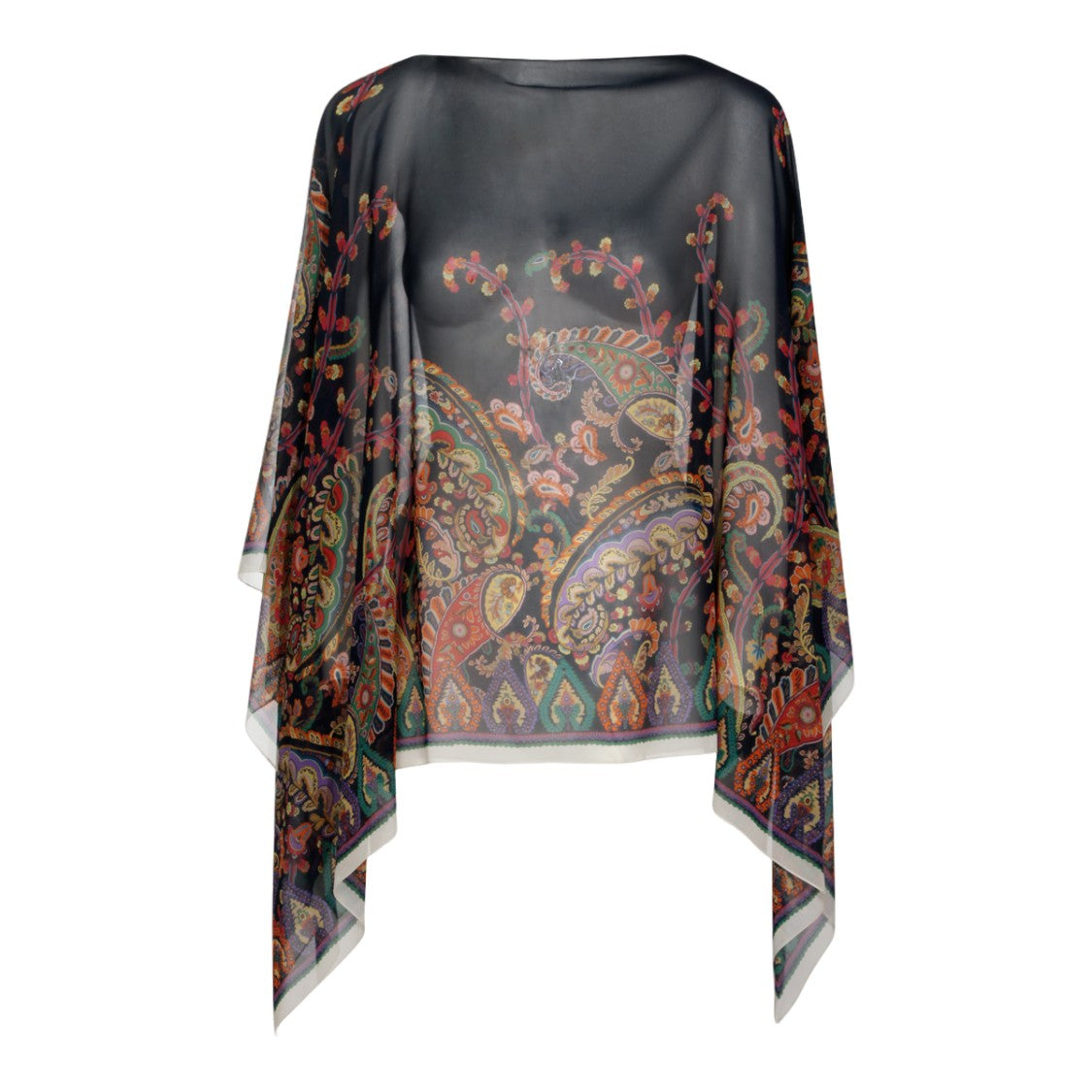 Etro Flowing Asymmetrical Hemline Top With Paisley Pattern
