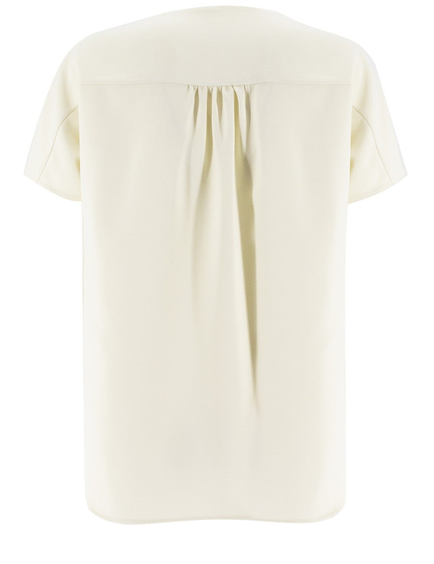 Kiton Cream Silk T-Shirt With Tailored Fit