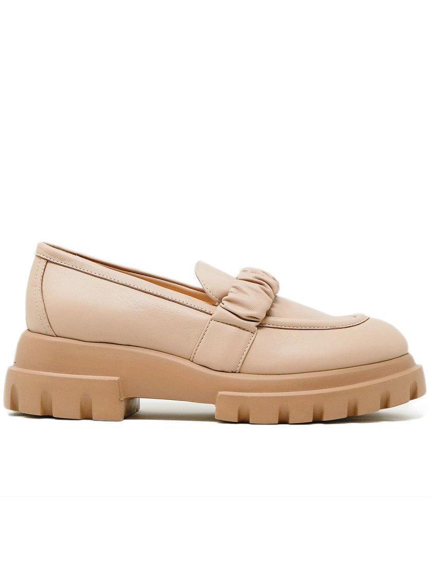 Agl Nude Leather Moccasin