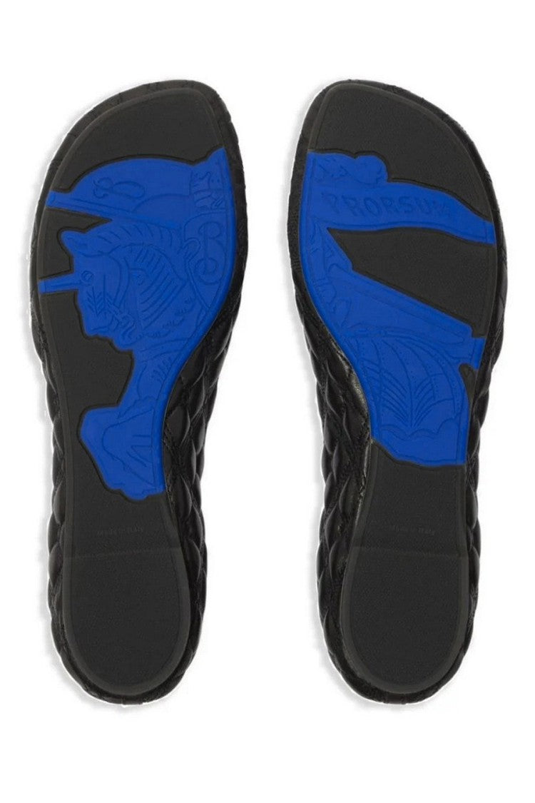 Burberry Black Leather Quilted Ballet Flat