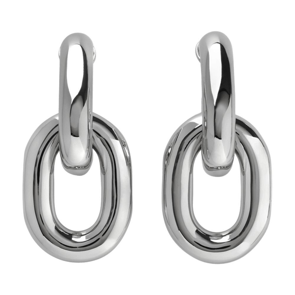 Rabanne Xl Link Hoops Earring - Silver - Brass
