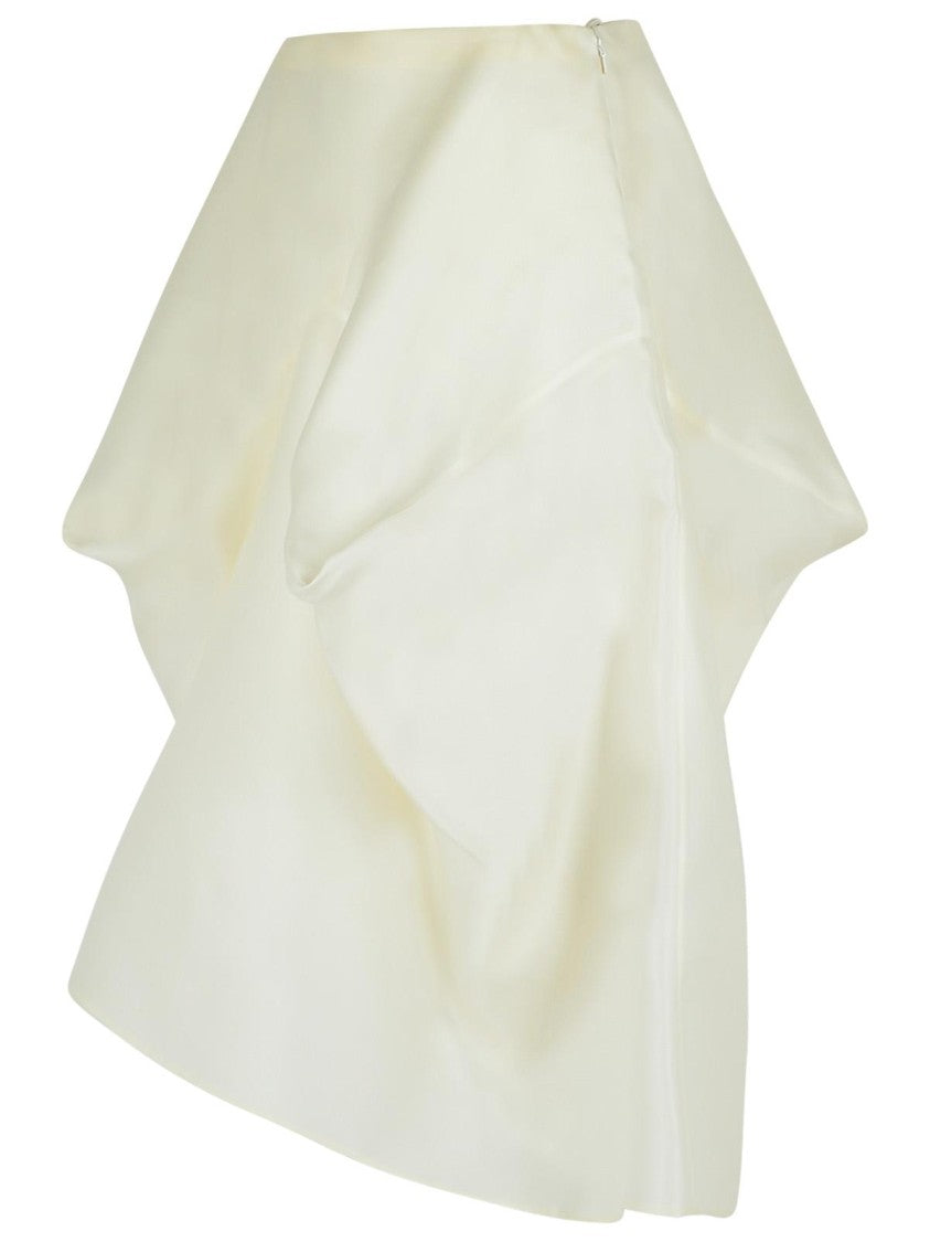Khaite Sawyer' White Silk Skirt