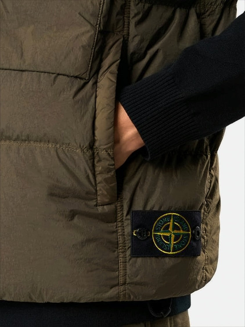 Stone Island Padded Quilted Vest With High Collar