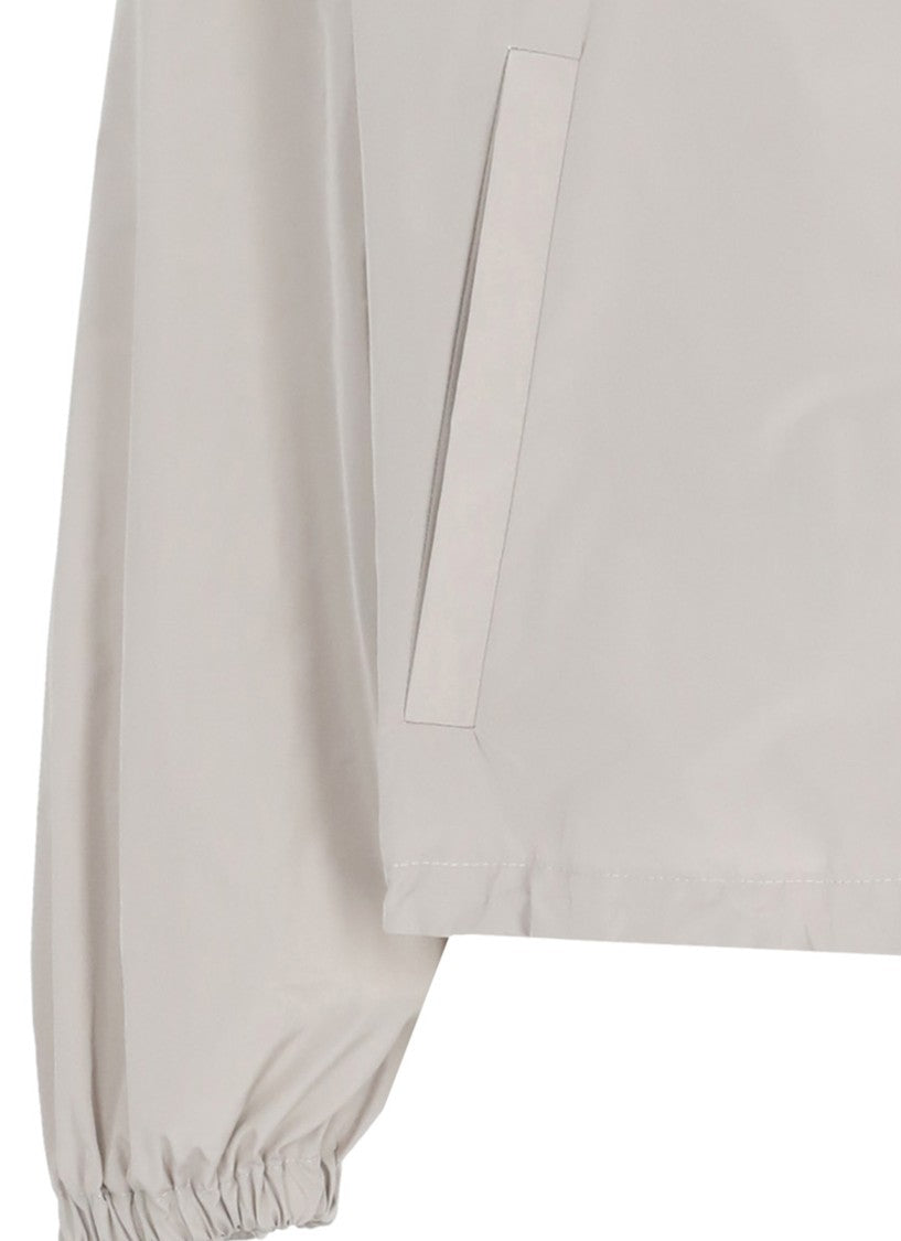 Herno Grey Taffeta Hooded Jacket