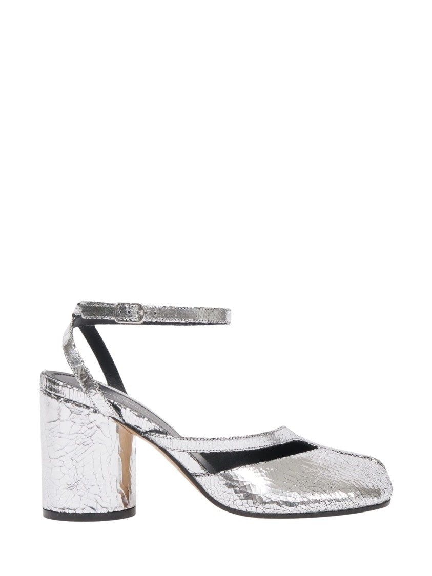 Maison Margiela Tabi Broken Mirror Pump Sandal With Adjustable Ankle Strap
