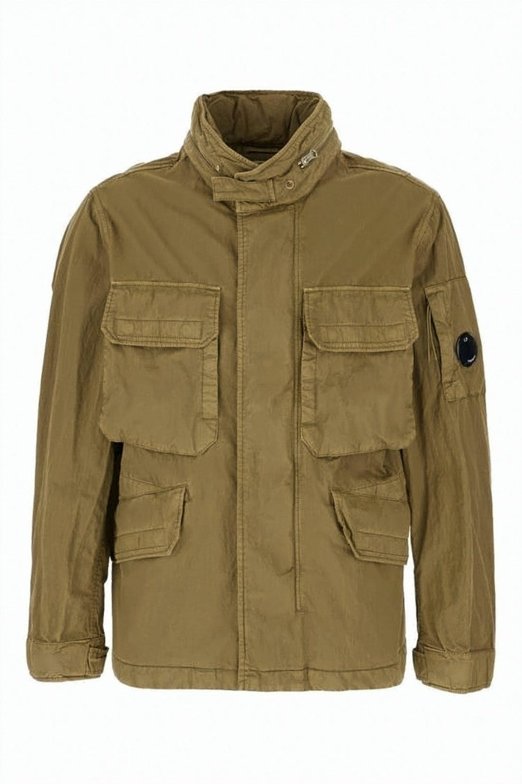 C.P. Company Green Jacket With Zippered Pockets And Hood