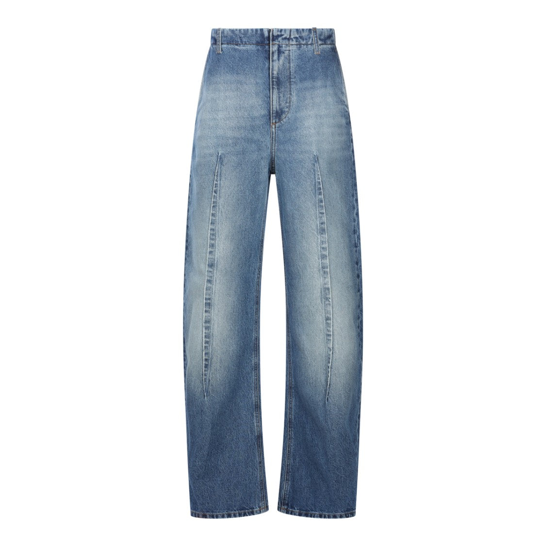 Mm6 By Maison Margiela Wide-Leg Barrel Leg Jeans With High Belted Waist