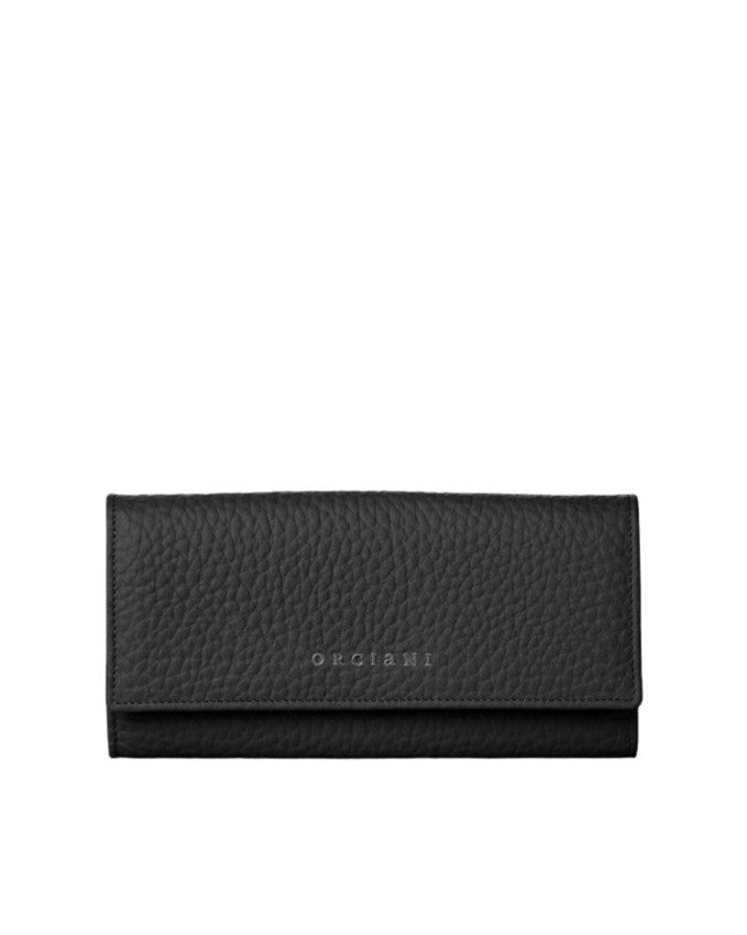 Orciani Pebbled Leather Wallet With Rfid Protection