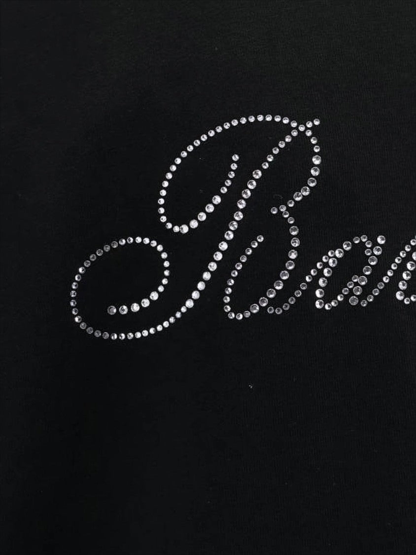 Balenciaga Rhinestone-Embellished Black Short-Sleeve T-Shirt