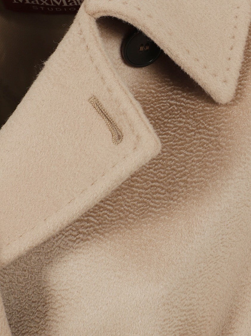 Max Mara Classic Brown Tailored Coat With Belted Waist