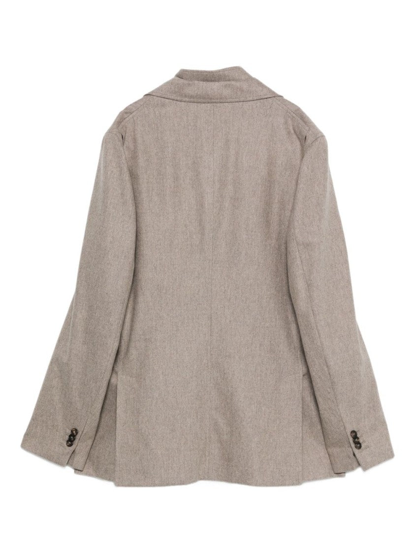 Incotex Tailored Grey Jacket With Notched Lapel And Zippered Inner Layer