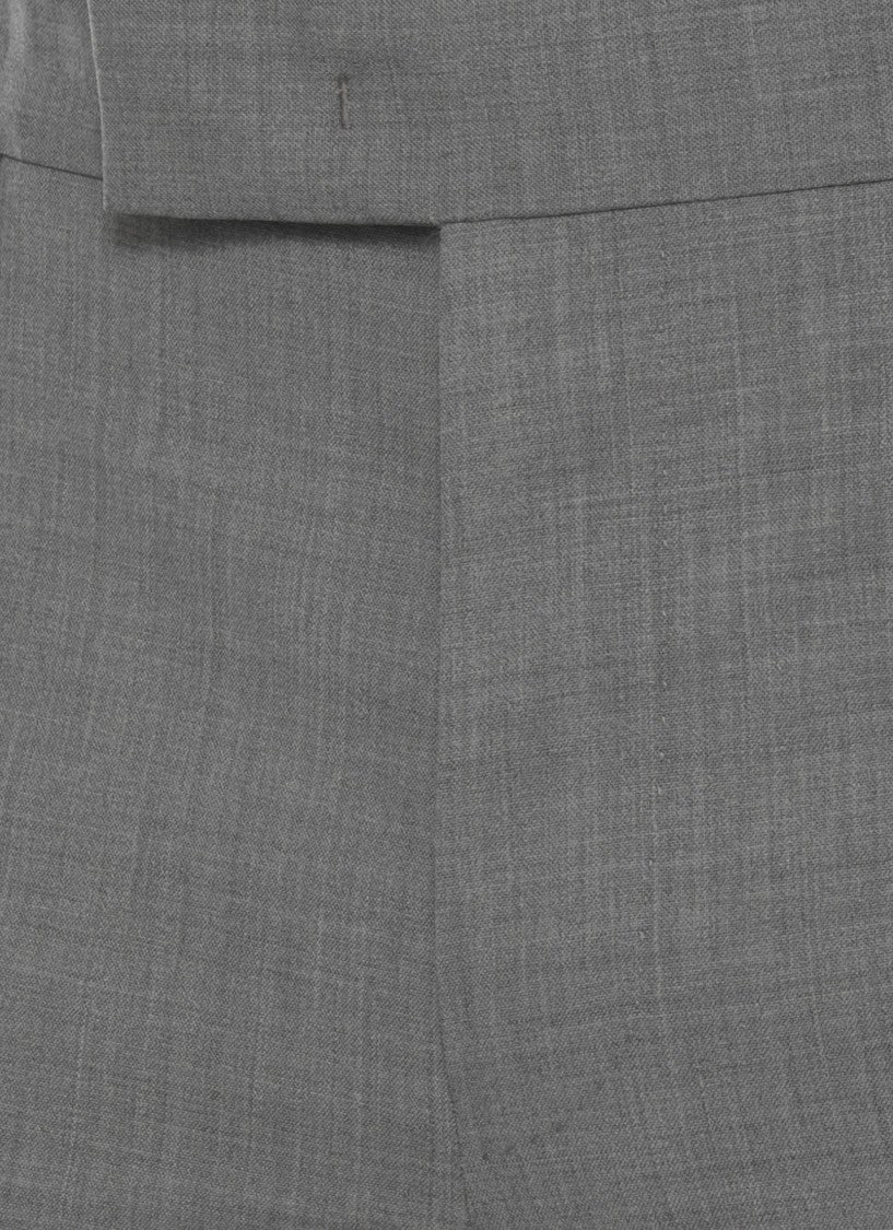 Pt Torino Grey Wool Straight-Leg Pants