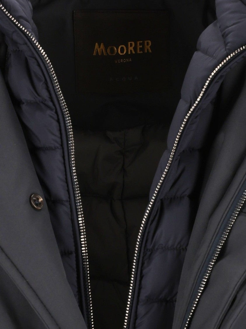 Moorer Gorner-Kn Quilted Down Jacket With High Collar And Buttoned Flap