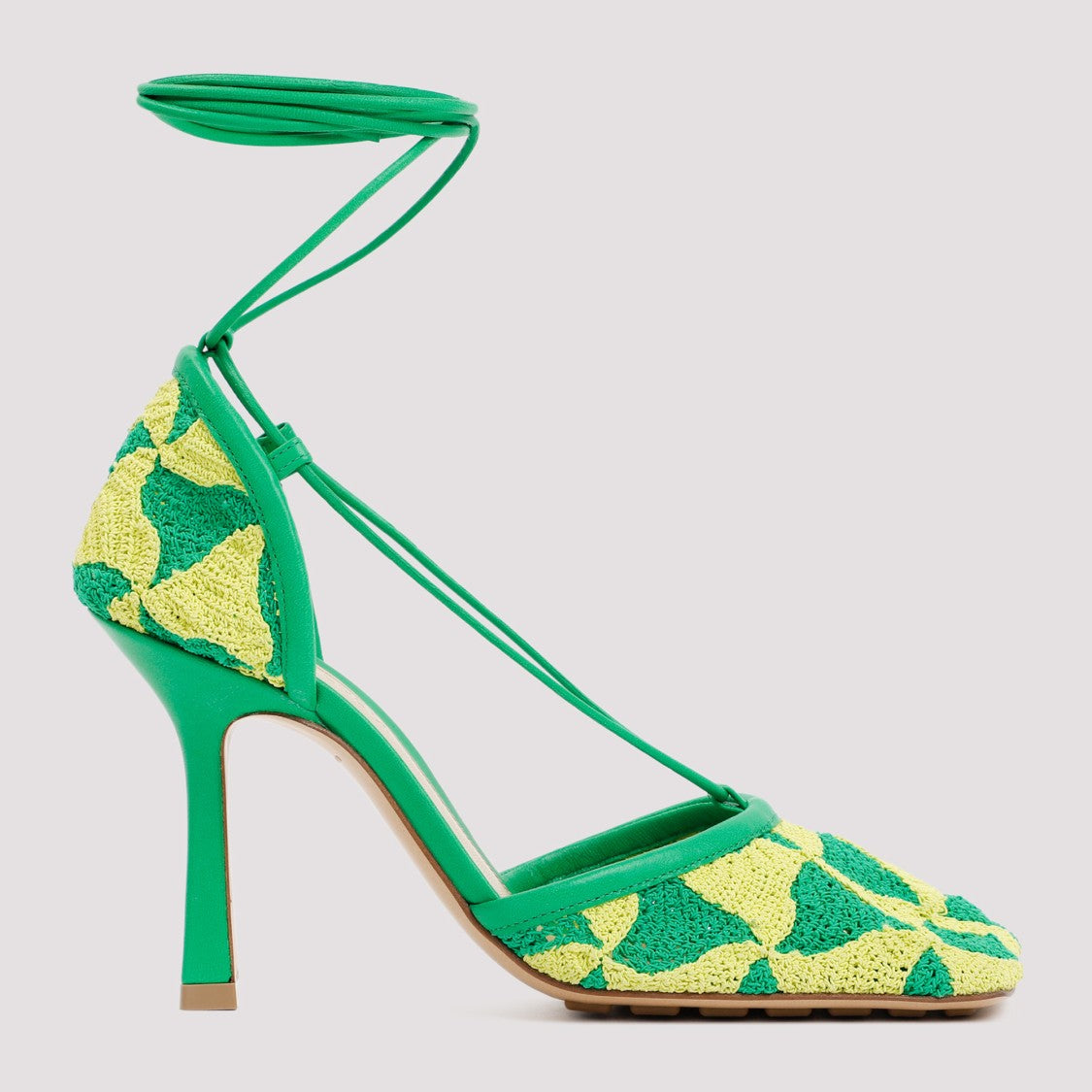 Bottega Veneta Green Ad Yellow Stretch Sandals