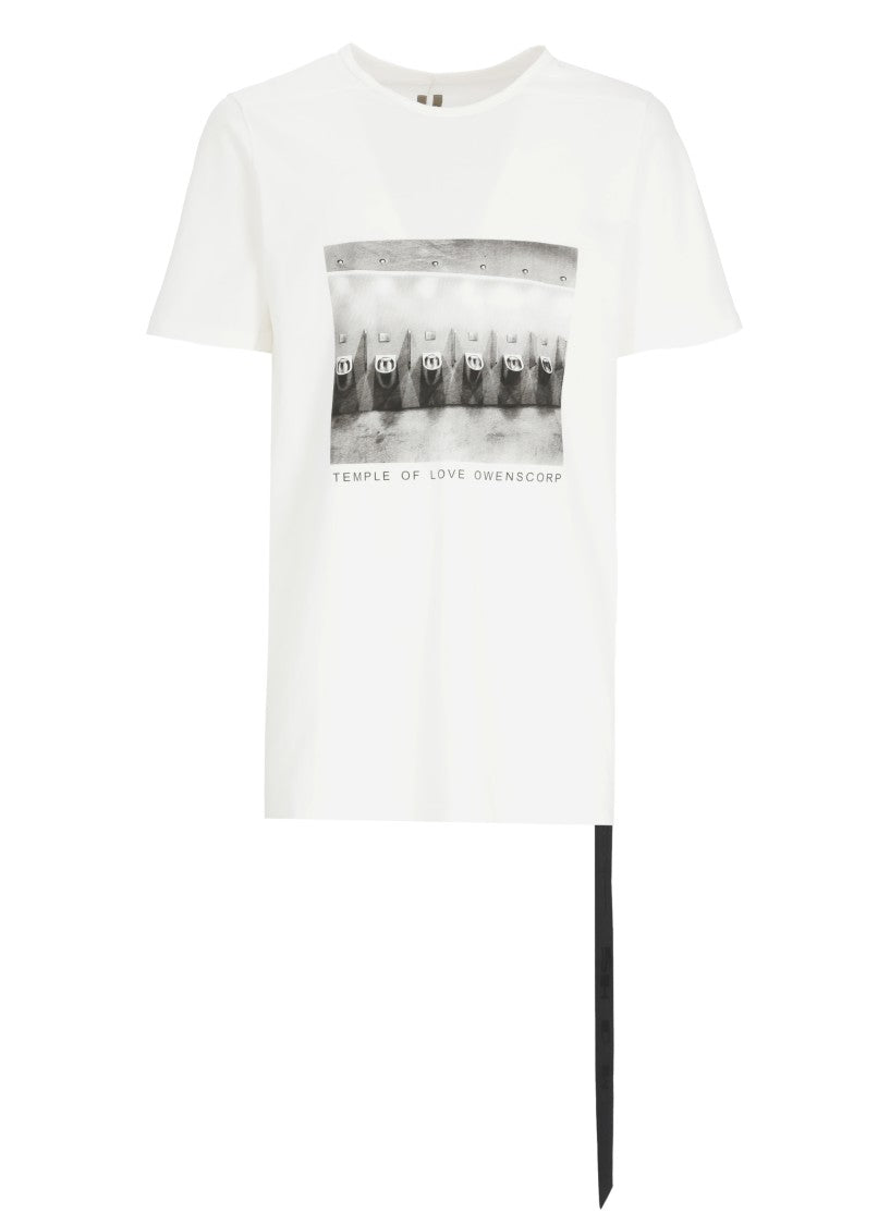 Drkshdw By Rick Owens White Level T Cotton T-Shirt