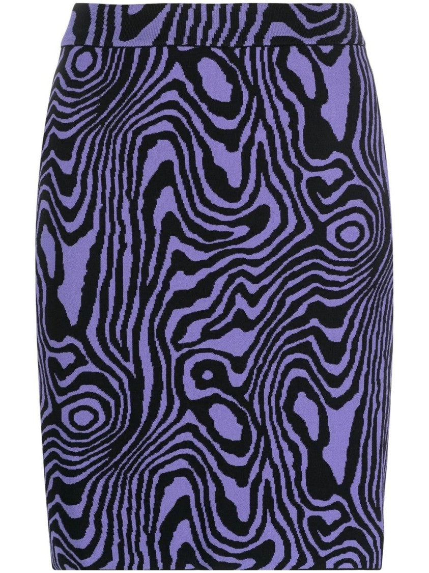 Moschino Mini Skirt With Abstract Pattern And Fitted Silhouette