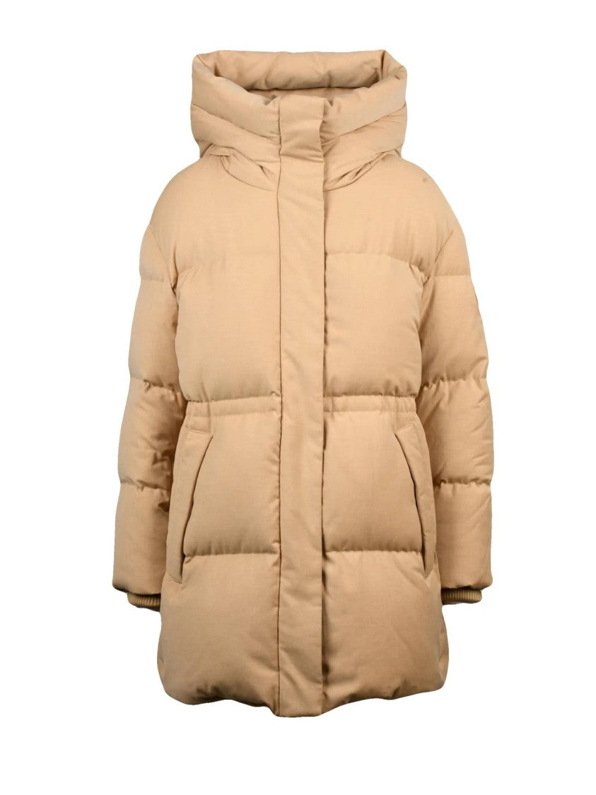 Add Quilted Down Parka With High Collar And Hood