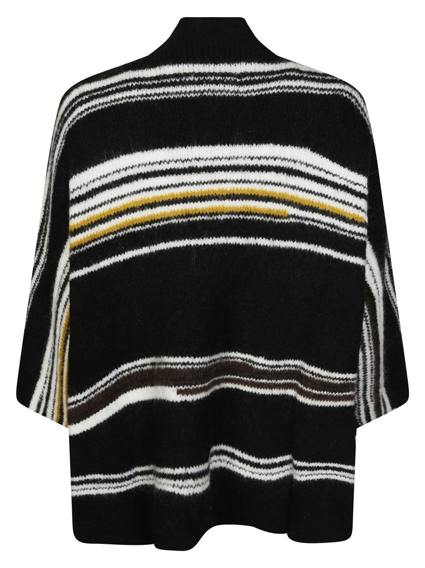 Missoni Open Front Maxi Cardigan With Bold Striped Pattern And Wide Sleeves