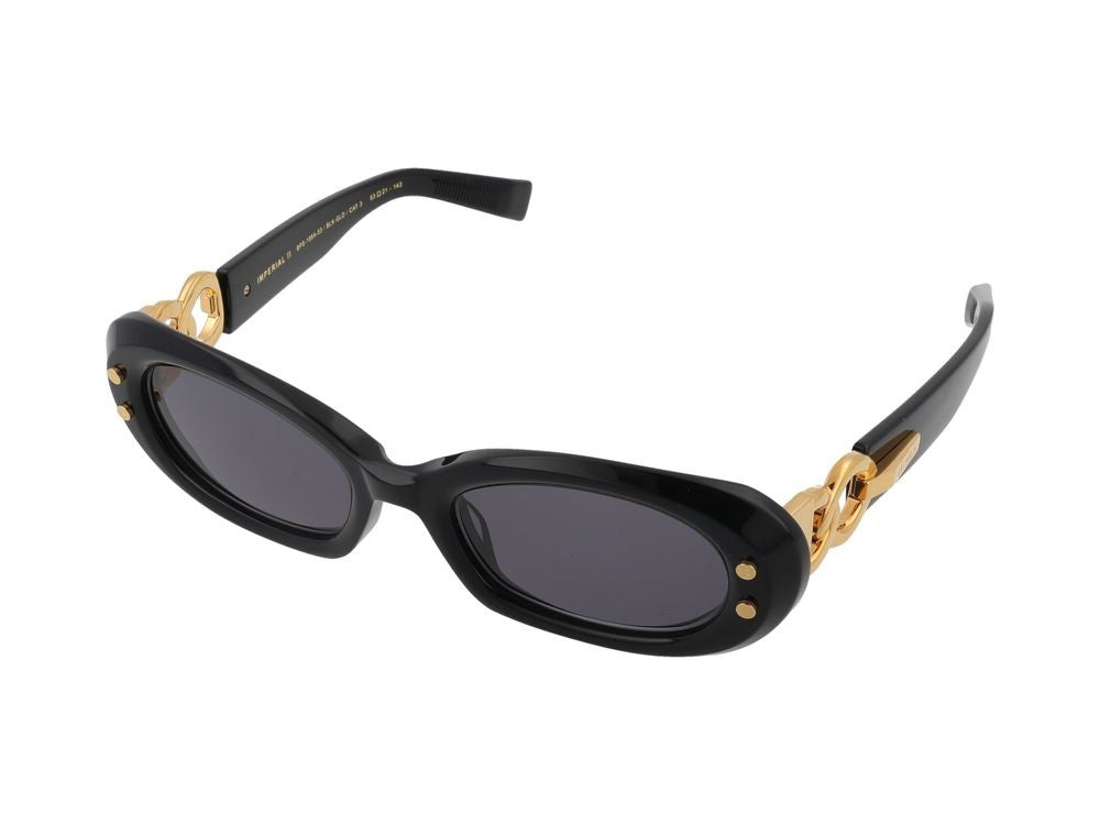 Balmain Black Imperial Ii Acetate Rectangular Sunglasses