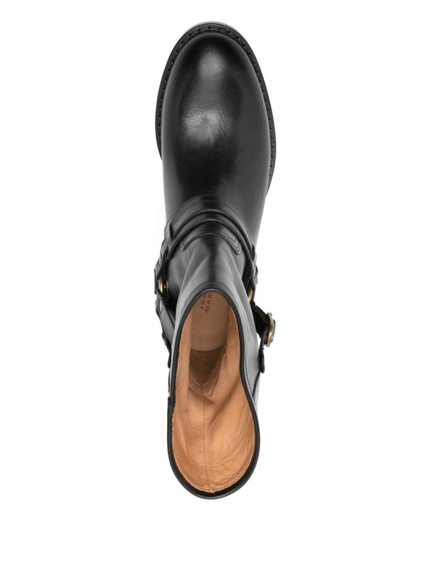 Isabel Marant Black Ankle Boots With Decorative Straps