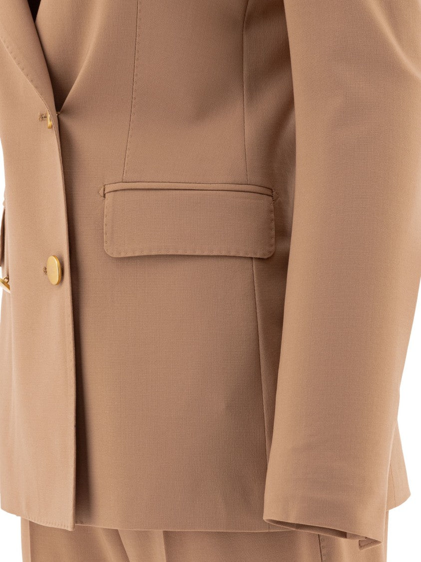 Tagliatore Beige Wool-Elastan Blend Suit