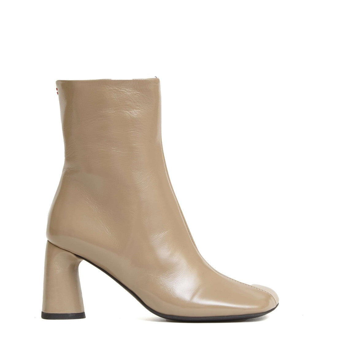 Halmanera Smooth Leather Ankle Boots With Cylindrical Block Heel