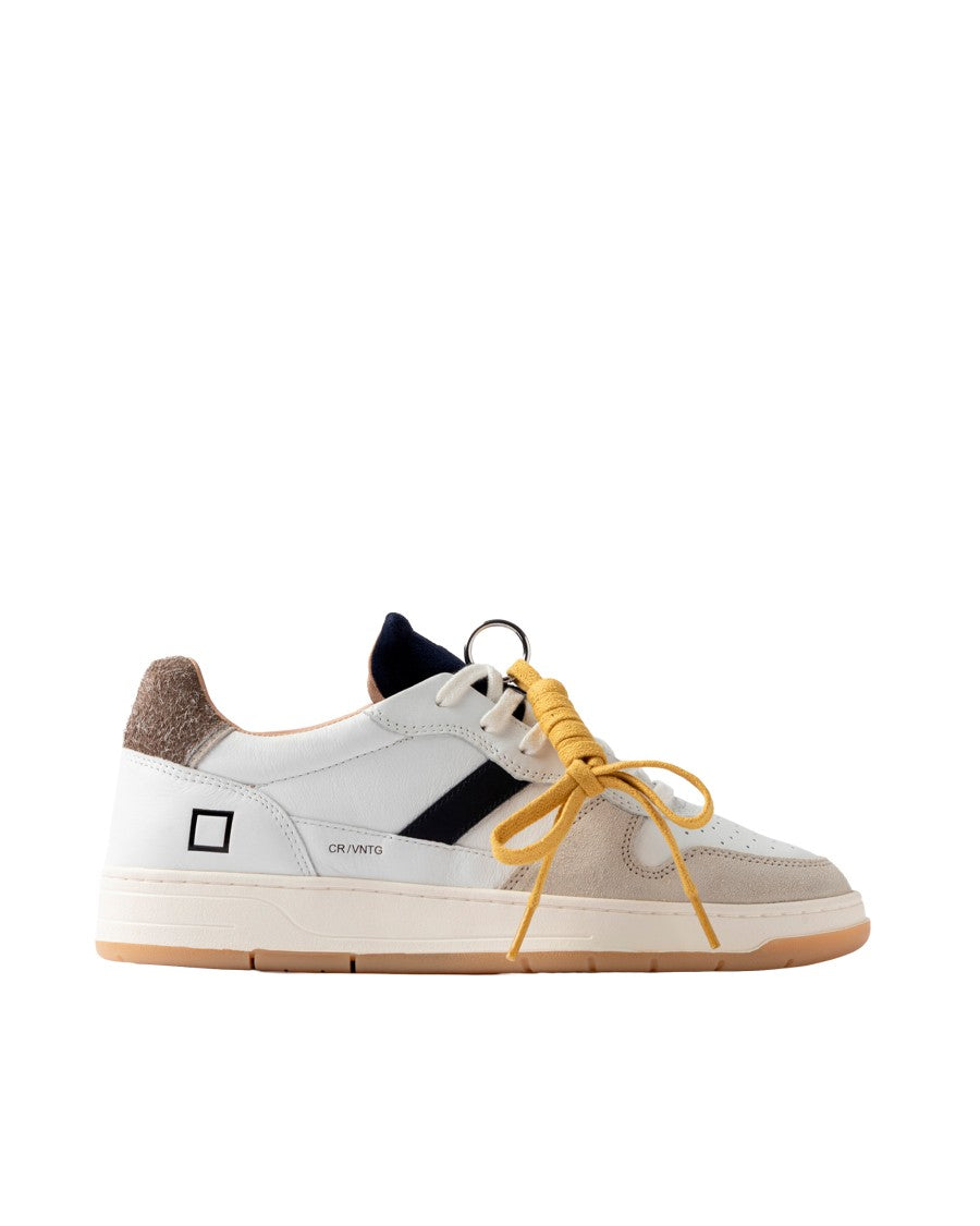 D.A.T.E Brown Suede Low-Top Sneakers With Unique Charm Detail